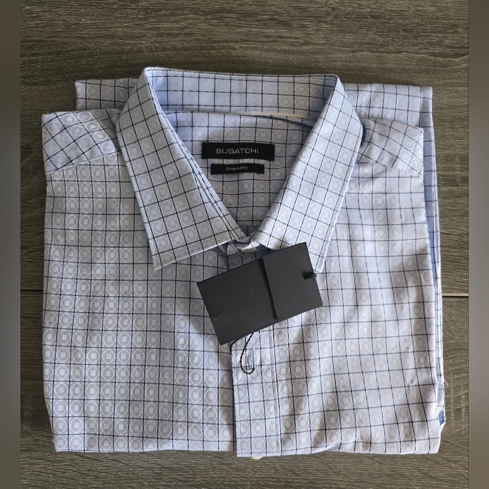 Bugatchi Shaped Fit Mans Shirt Size XL